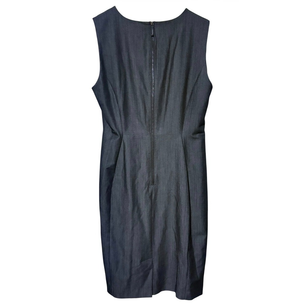Calvin Klein Dark Charcoal Chambray Sleeveless Sheath Dress Business Sz 12P - Picture 2 of 10
